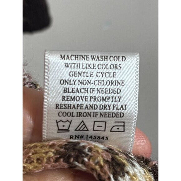 Alison Andrews Sweater Women M Pink Striped Western Boho Aztec Chevron Floral - Picture 9 of 11